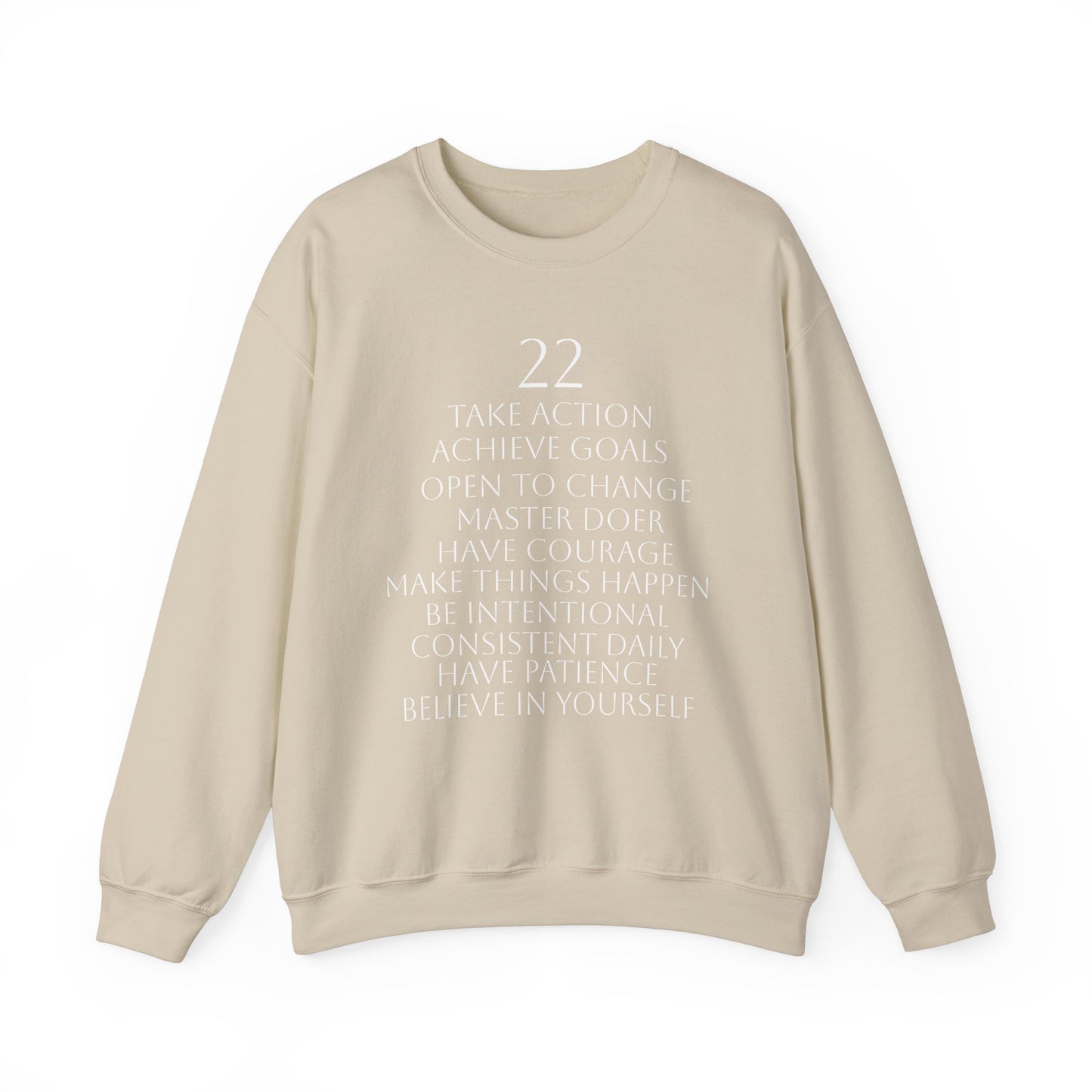 Numerology Master Number 22 Sweatshirt *White Text*