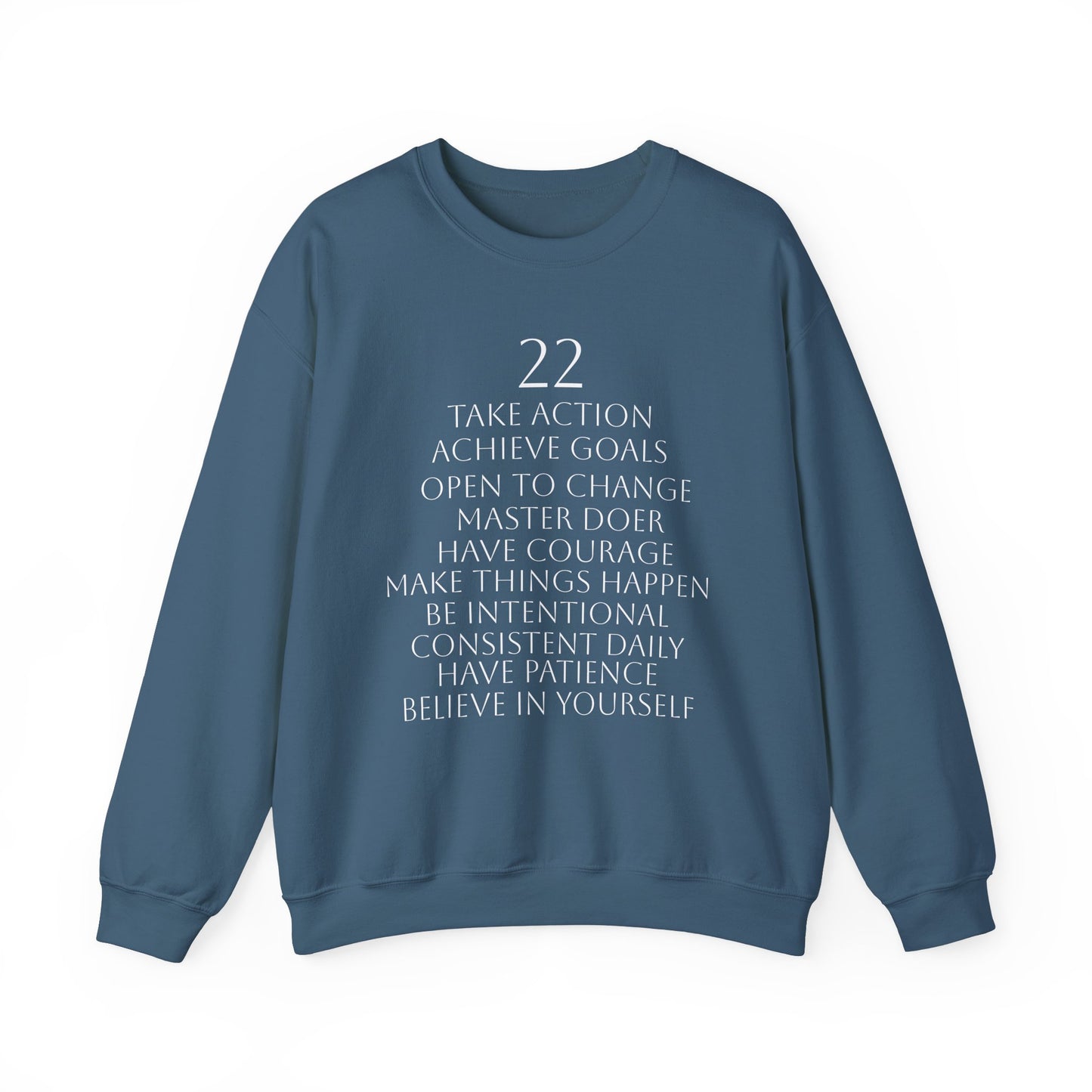 Numerology Master Number 22 Sweatshirt *White Text*