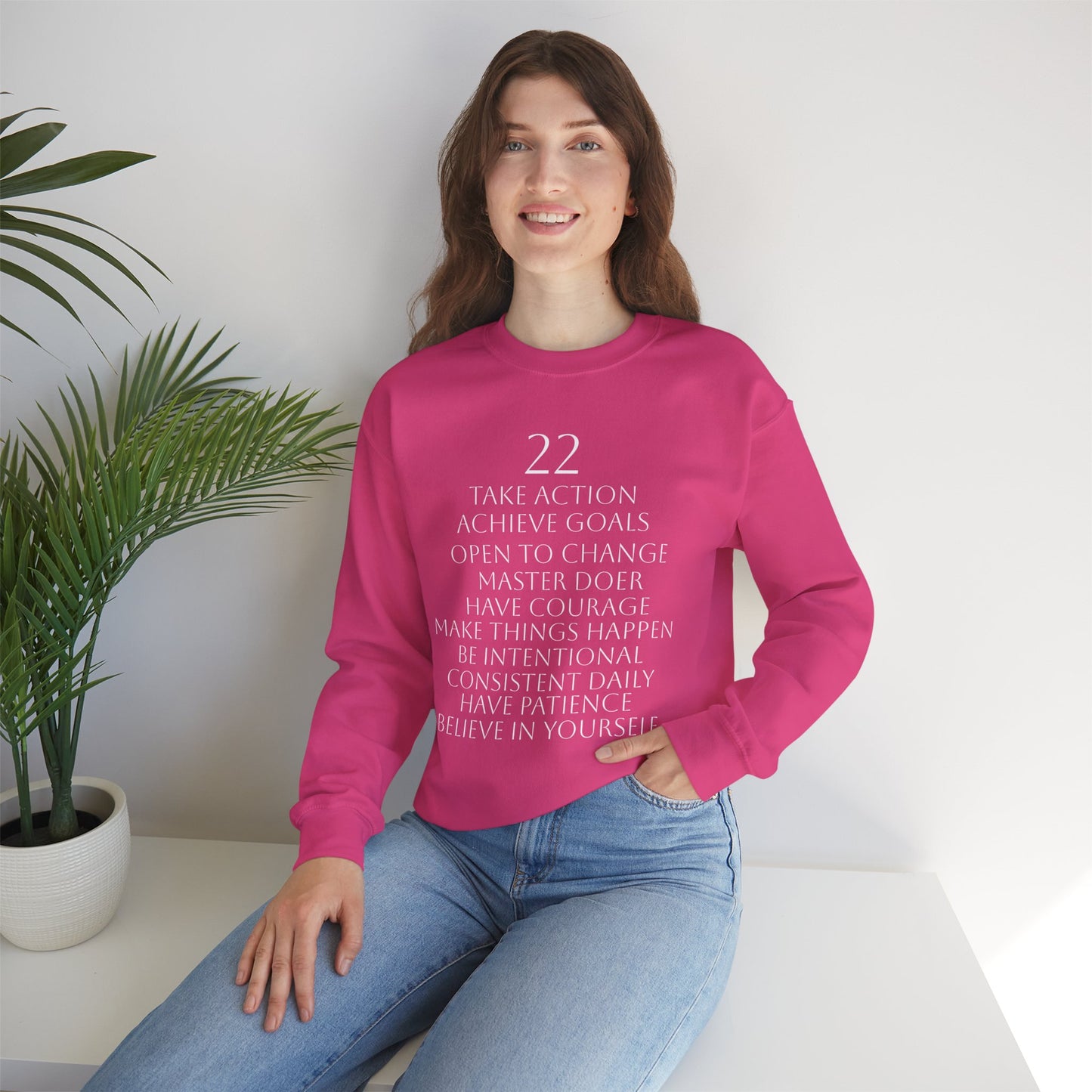 Numerology Master Number 22 Sweatshirt *White Text*