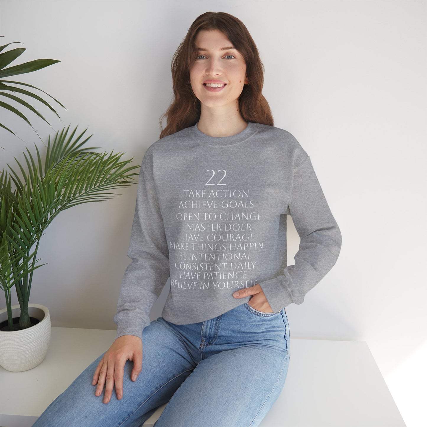 Numerology Master Number 22 Sweatshirt *White Text*