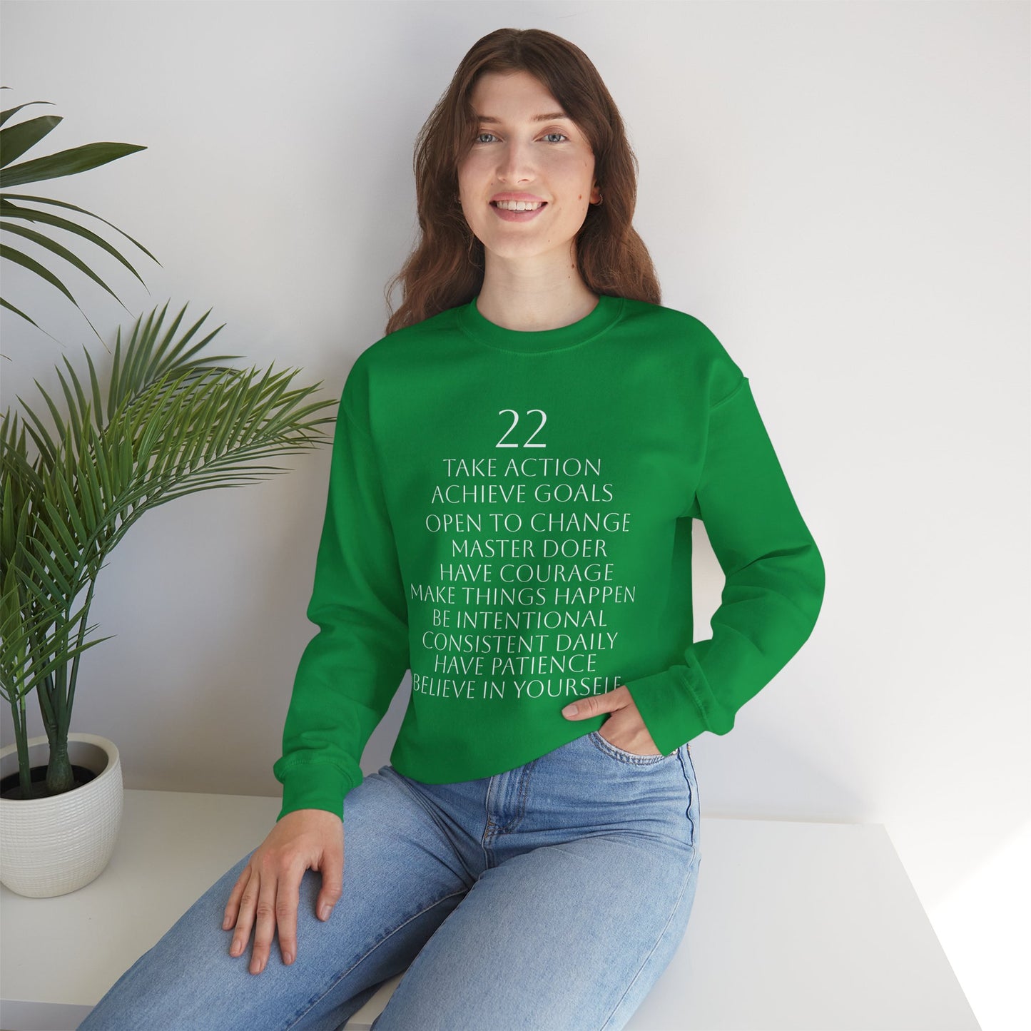 Numerology Master Number 22 Sweatshirt *White Text*