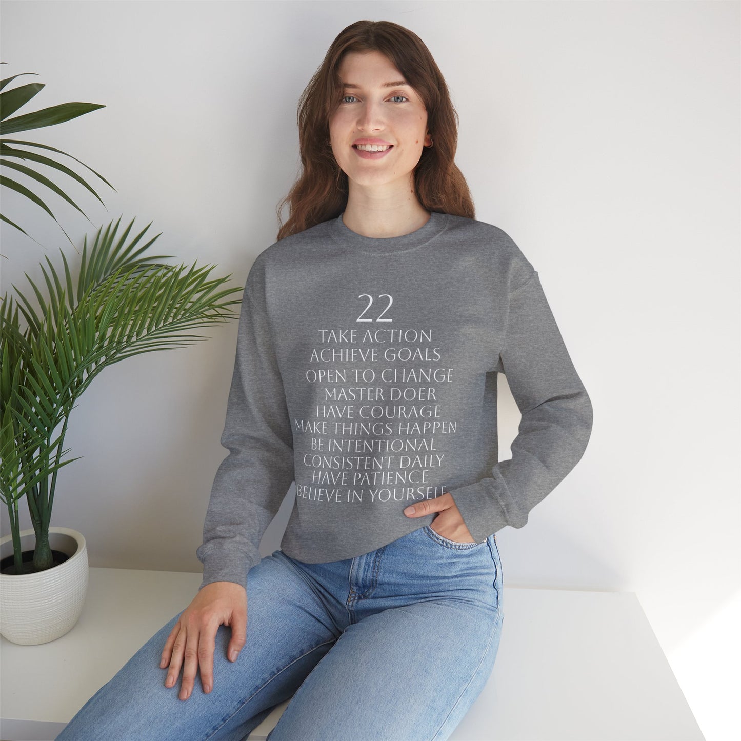 Numerology Master Number 22 Sweatshirt *White Text*