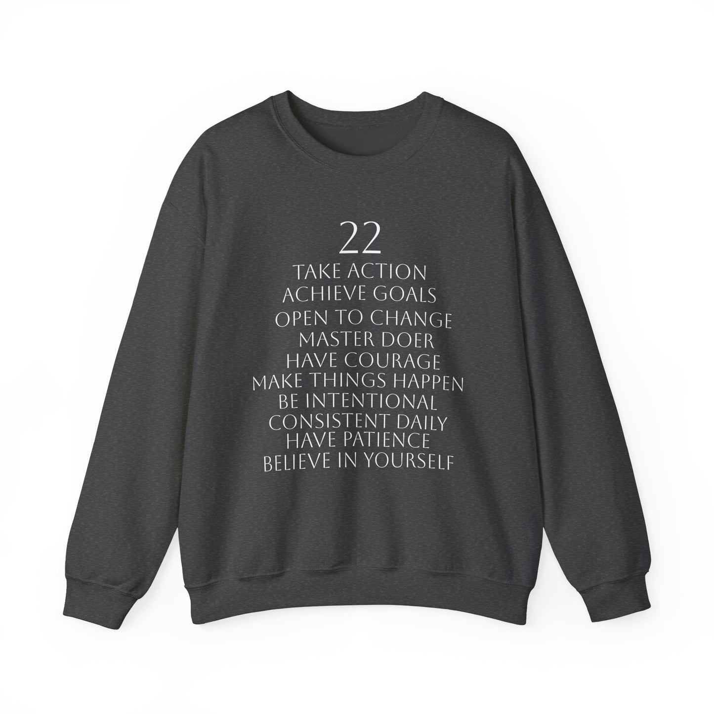 Numerology Master Number 22 Sweatshirt *White Text*