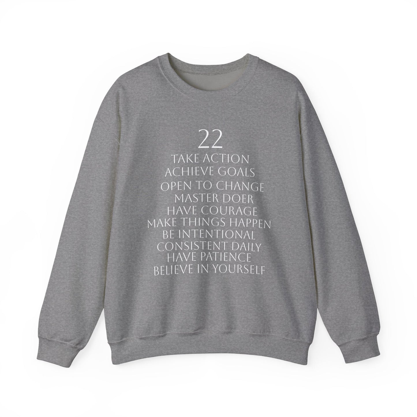 Numerology Master Number 22 Sweatshirt *White Text*