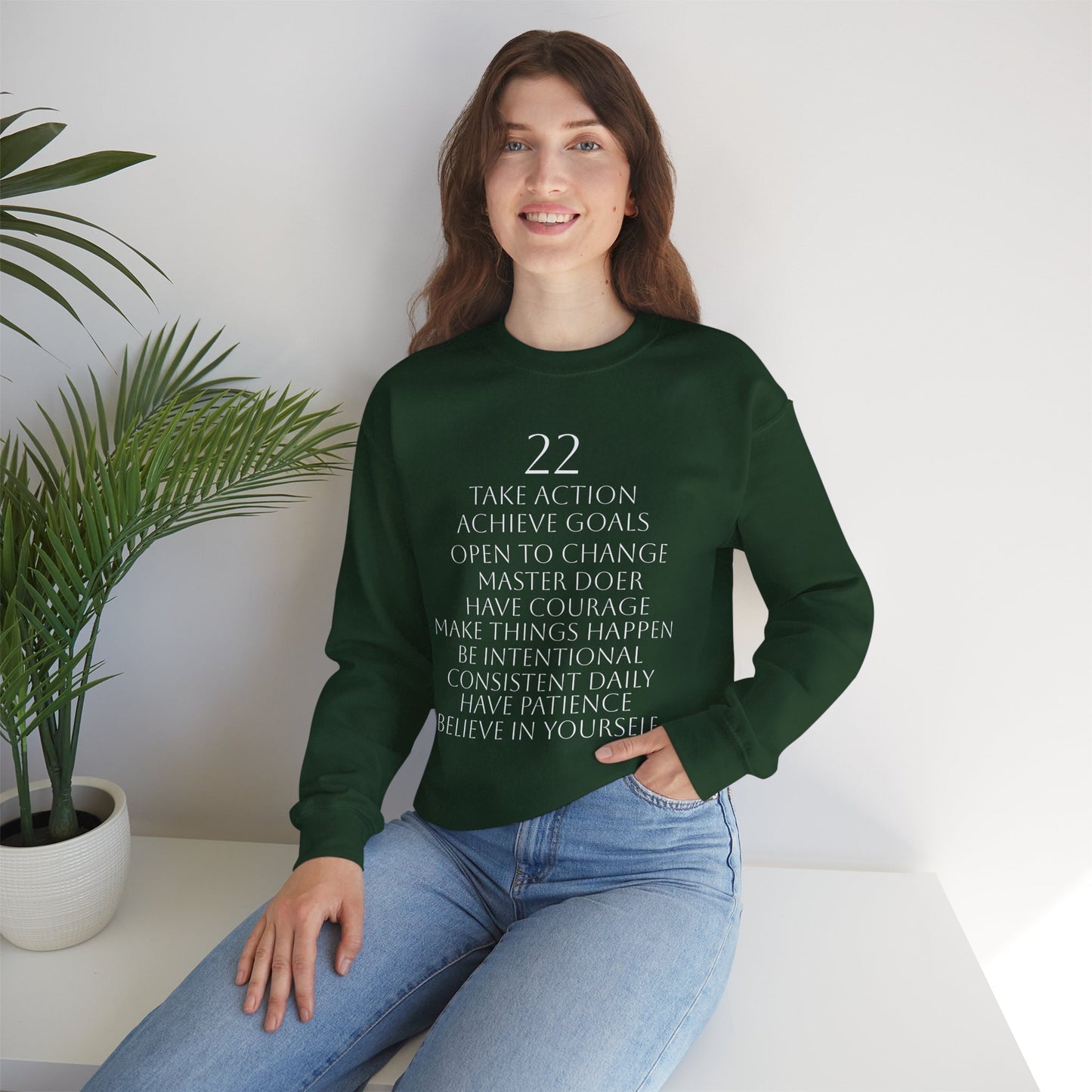 Numerology Master Number 22 Sweatshirt *White Text*