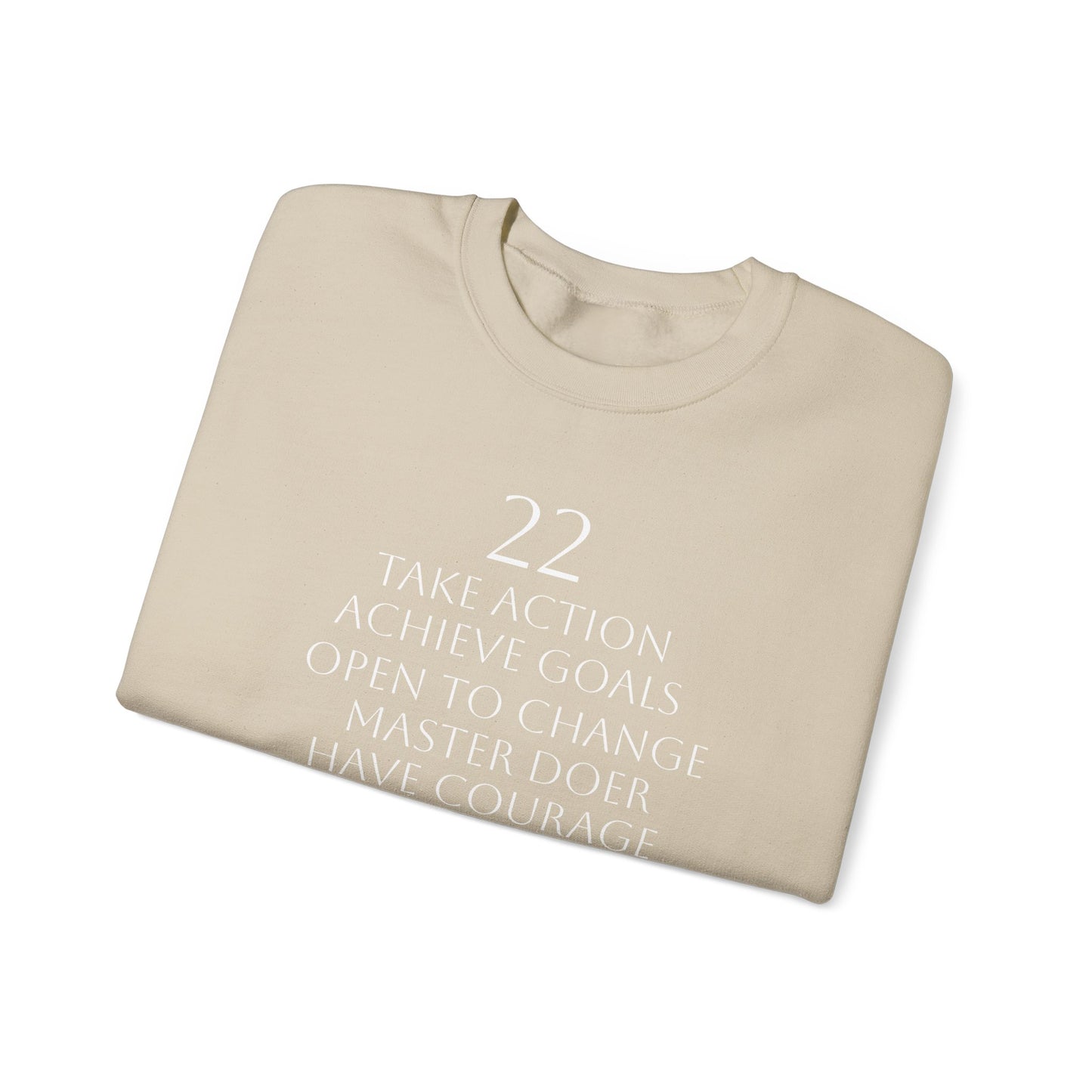 Numerology Master Number 22 Sweatshirt *White Text*